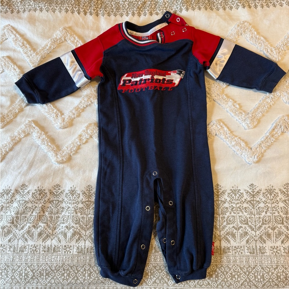 New England Patriots Navy & Red Baby One-Piece Size 12 months